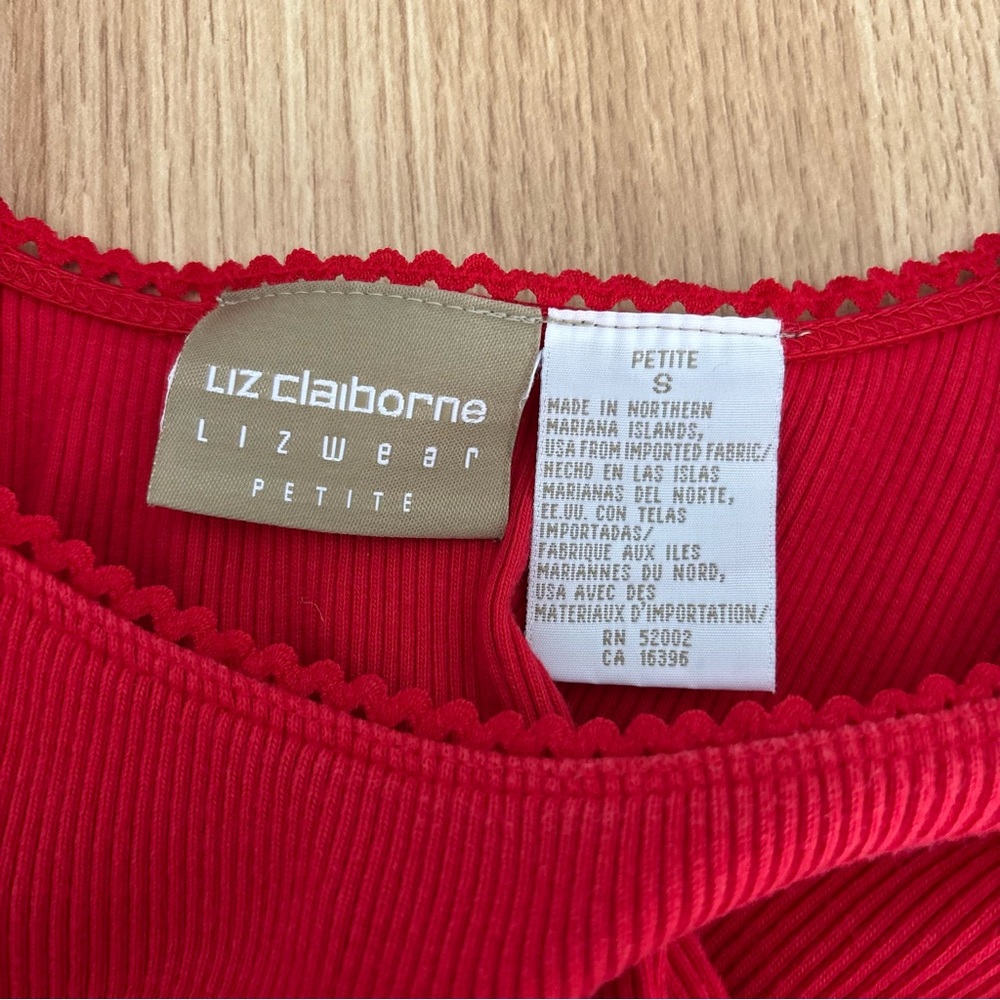 Liz Claiborne Red Ribbed Tank Top - Picture 4 of 5